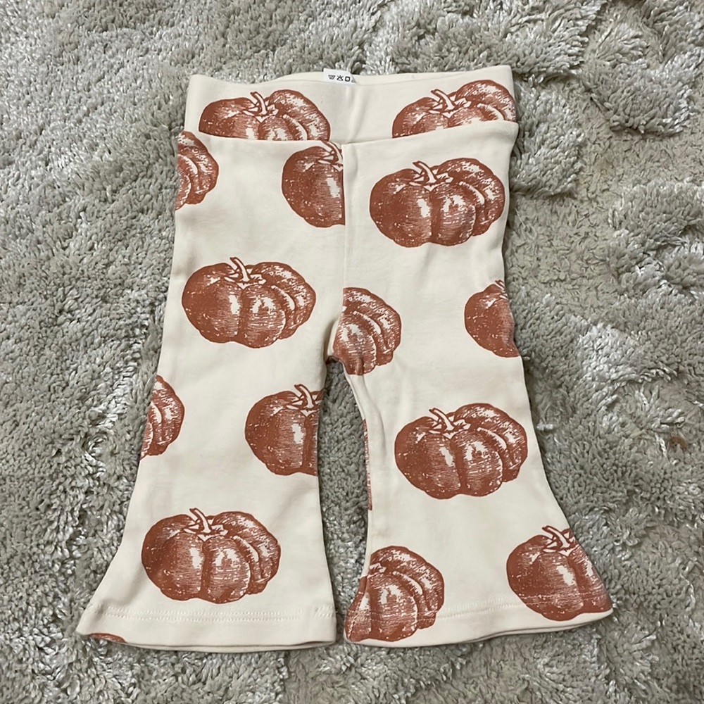 Kate Quinn 3-6 Month Pumpkin Bellbottom Pants Girls Fall Autumn Flare